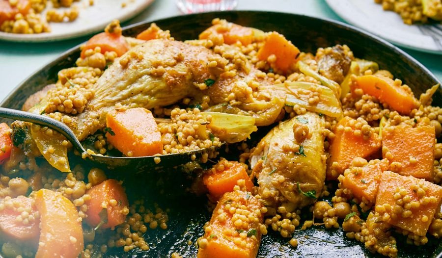 Palestinian-Inspired Chicken or Eggplant Maftol