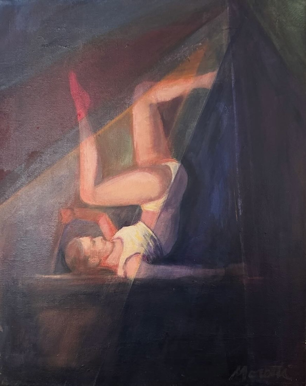 Held Under the Light, 20X16", Acrylic on canvas___on exhibit Art Center Sarasota, Art of the Spectacle: March 5 - April 18, 2026