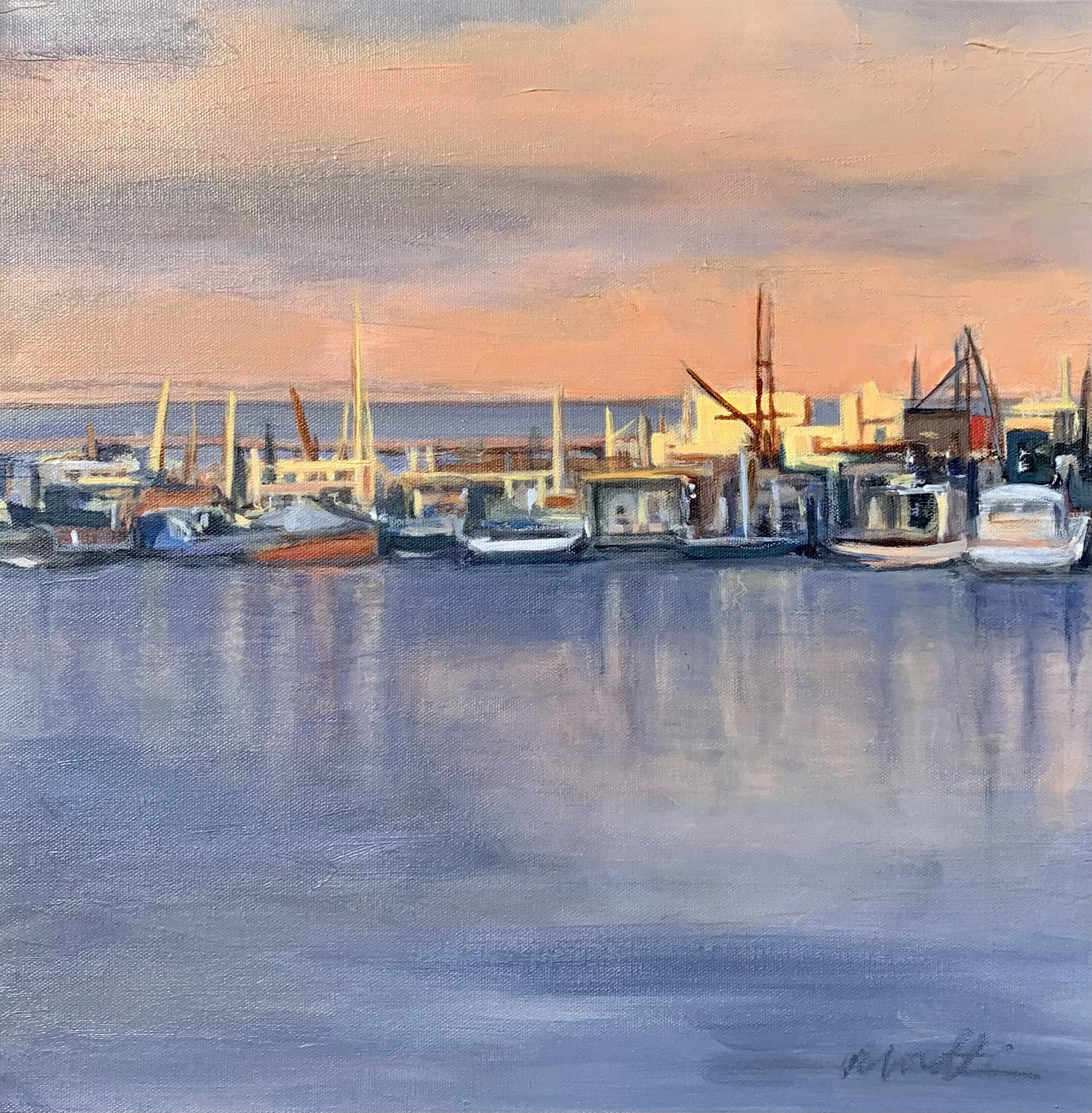 PTown Harbor, 18x18", Acrylic on canvas