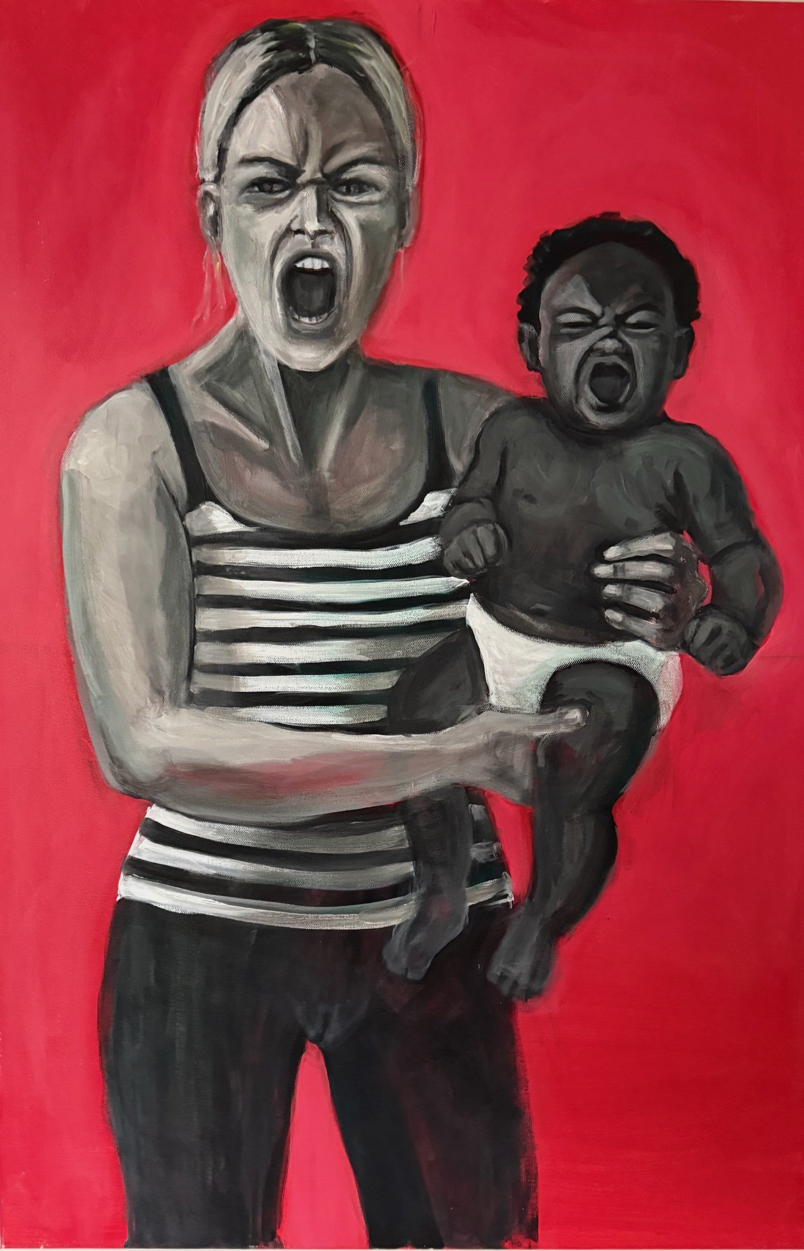 RED STATE, Acrylic on Canvas, 36x24 - developed in conjunction with my SCREAM series