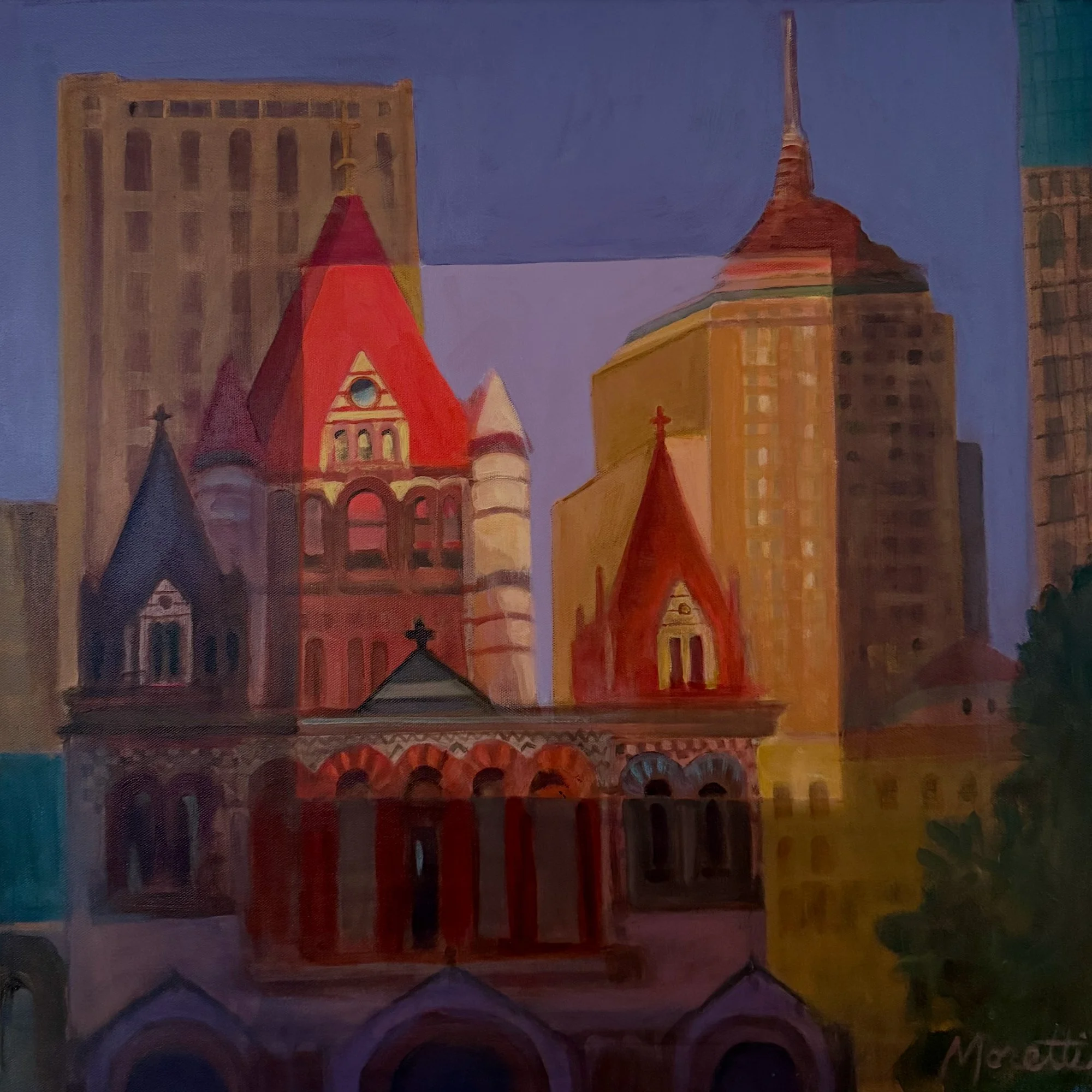 POV: BACK BAY, Acrylic on canvas, 24X24"
