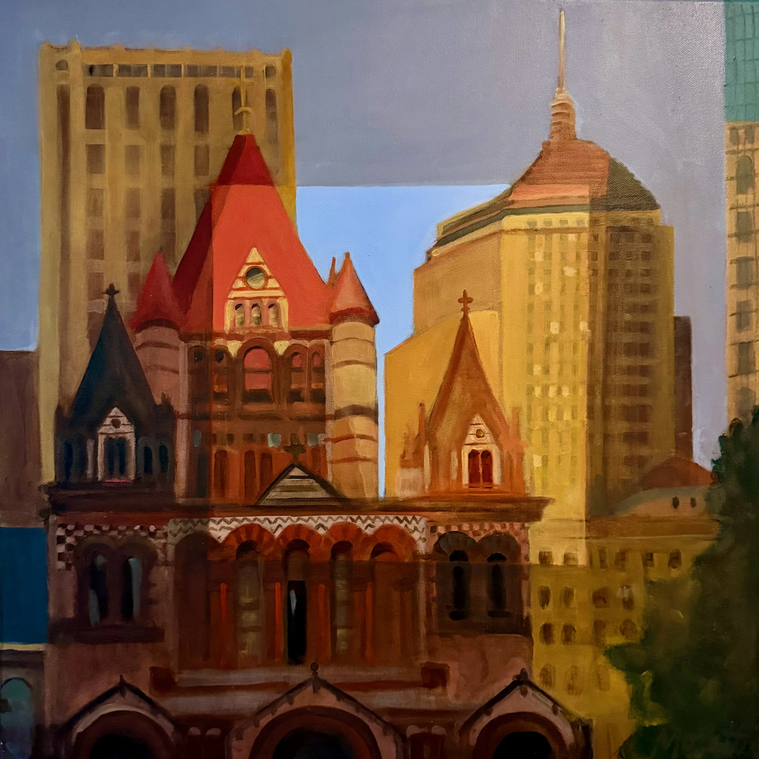 POV: BACK BAY, Acrylic on canvas, 24"X24"