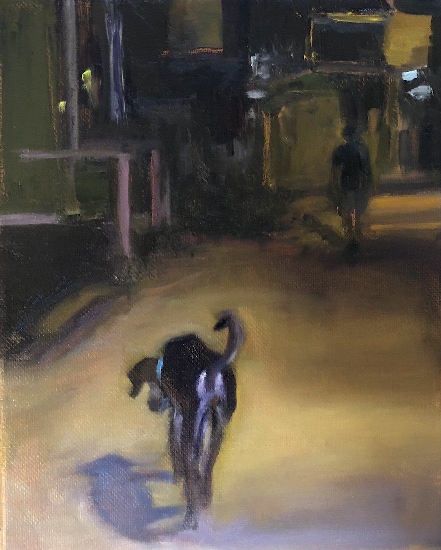 Caye Caulker Night, 12X10, Acrylic on canvas