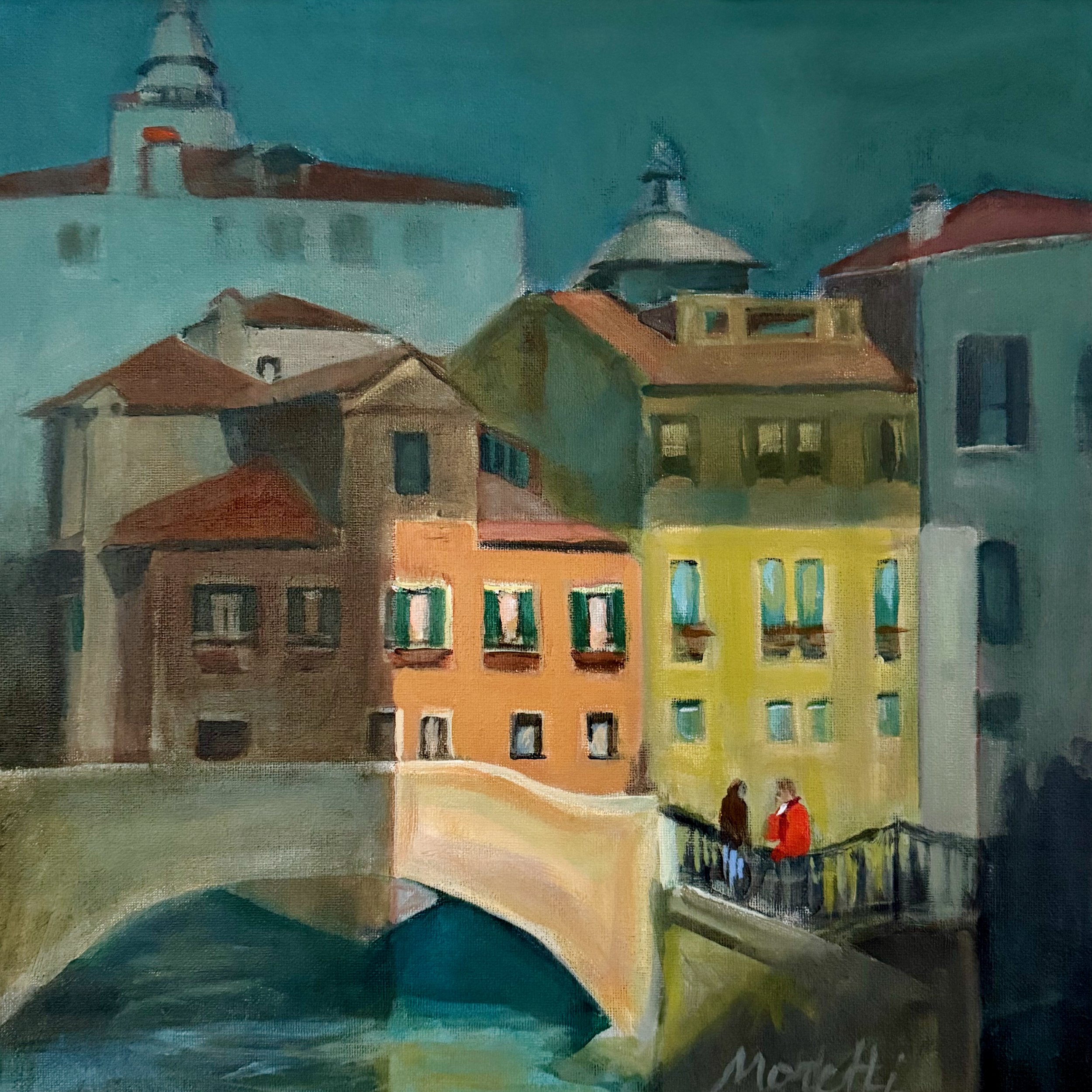 POV: VENICE, Acrylic on Canvas, 14X14"