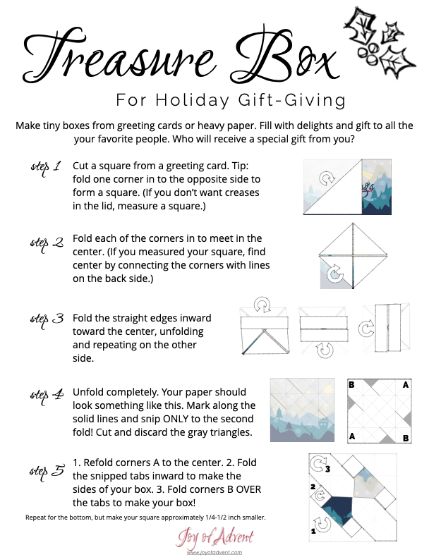 instructions for making boxes from christmas cards.png