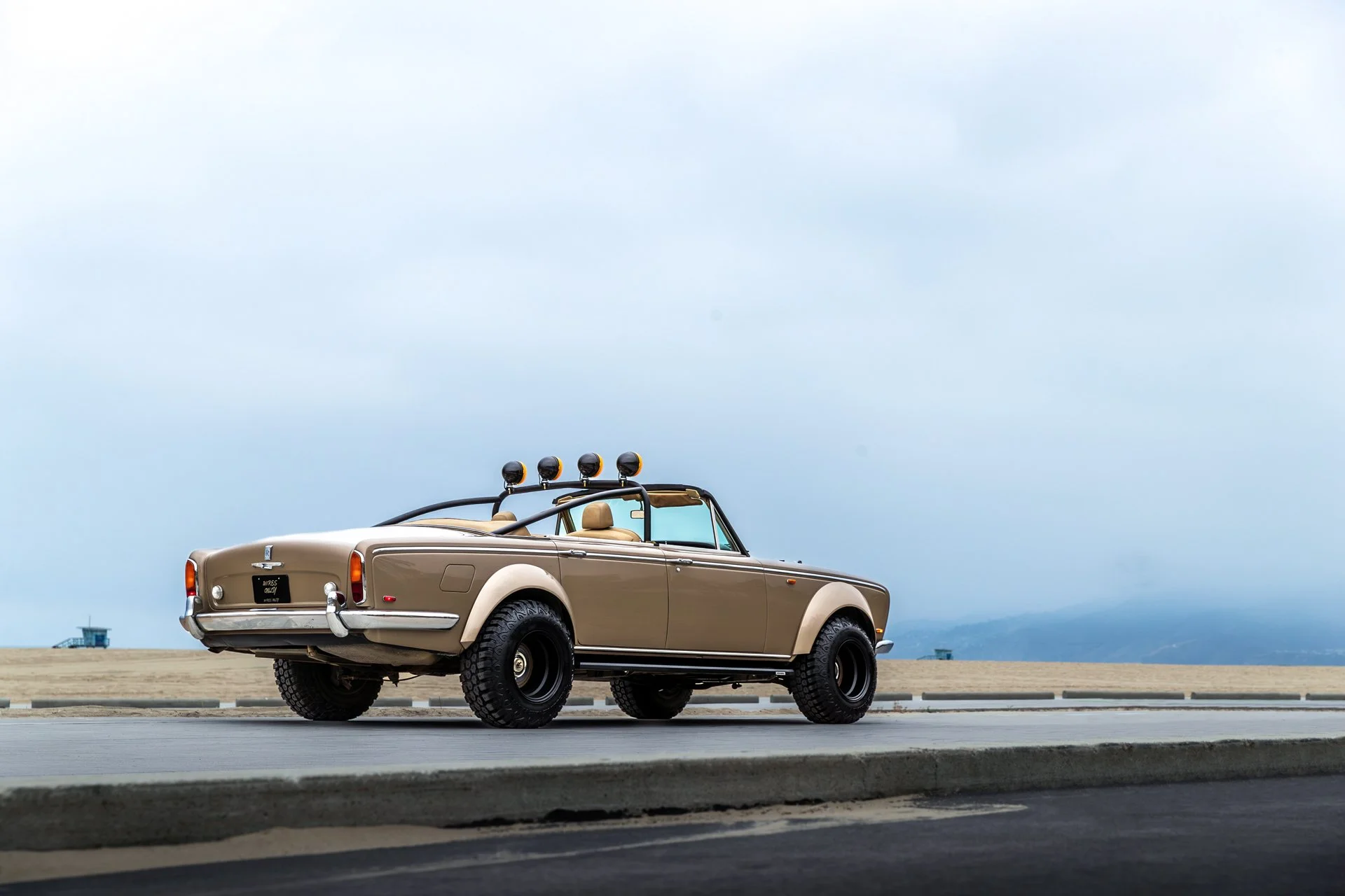 Bad Bunny's off-road convertible Rolls-Royce at Santa Monica Beach