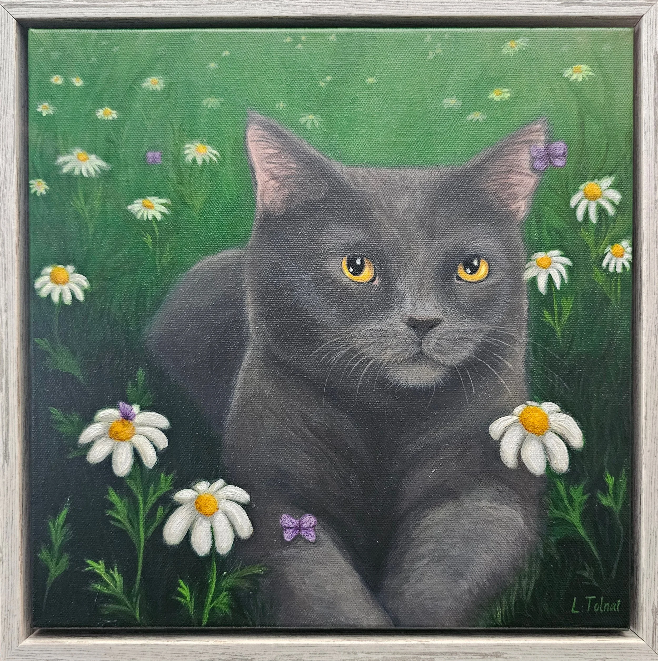 "These Butterflies Are Sus", Acrylic on canvas, 12" x 12", framed