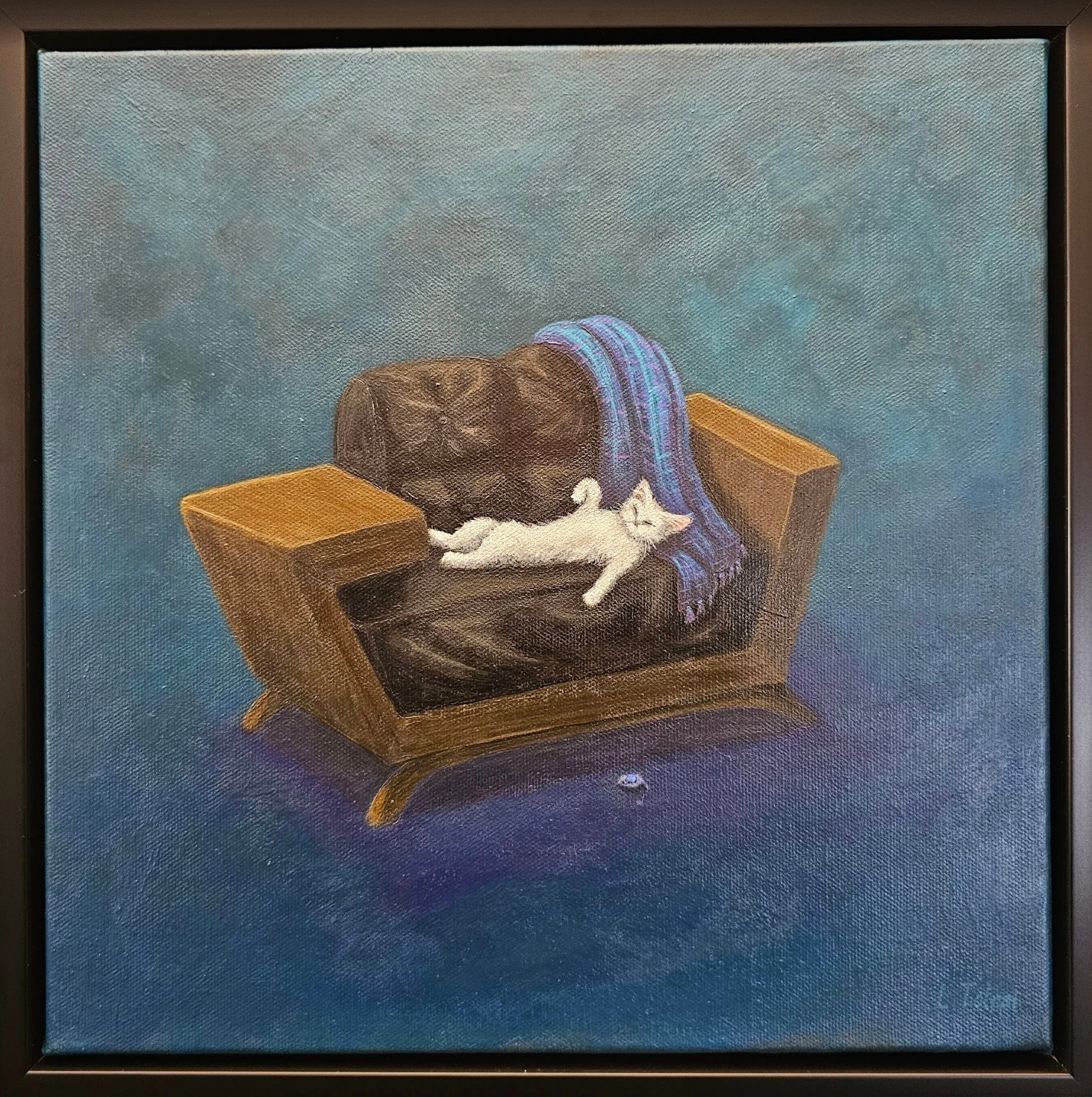 "Busy Day At work", Acrylic on canvas, framed
