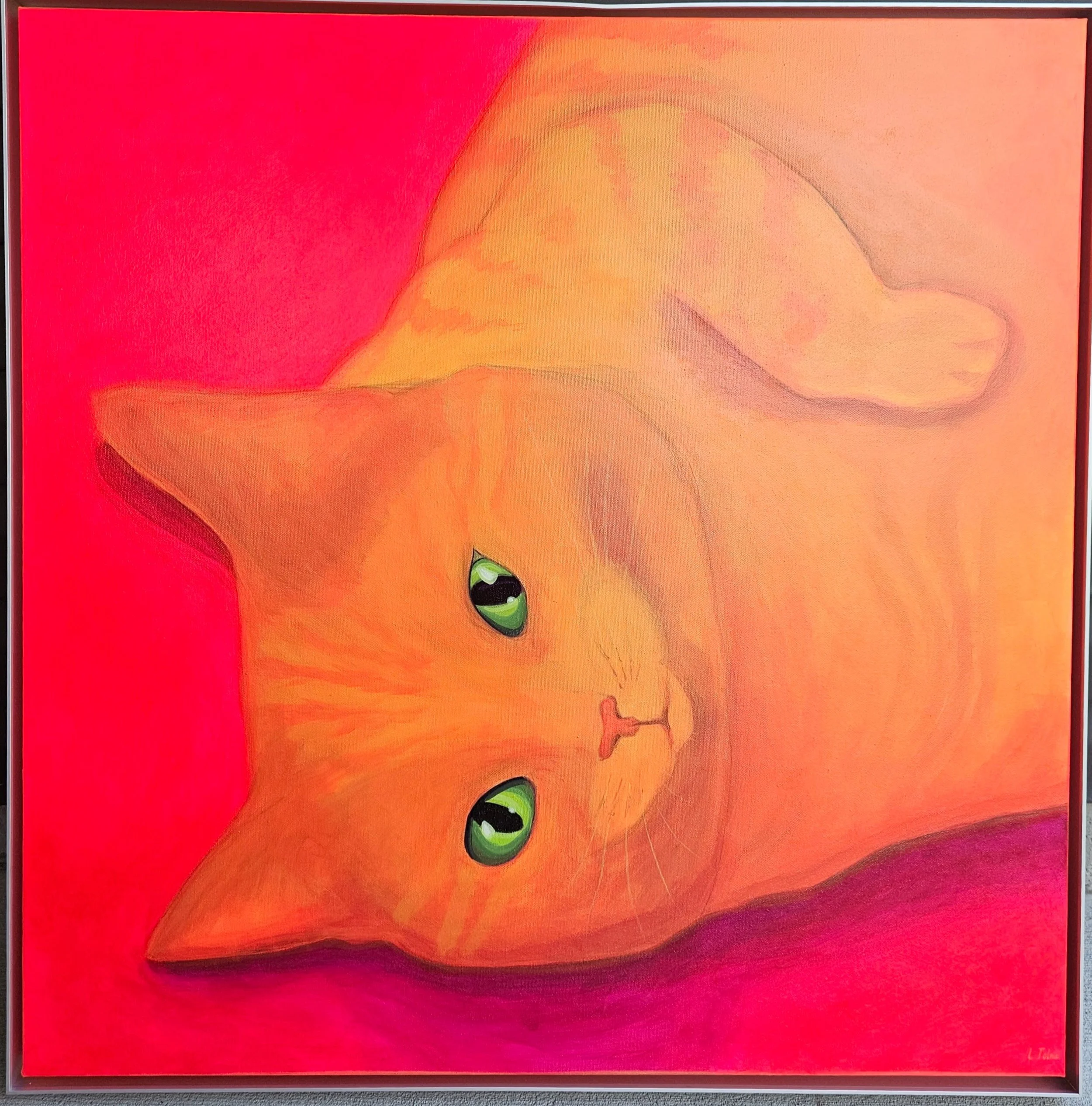 "The RedBull Didn't Work", Acrylic on canvas, 30" x 30", framed