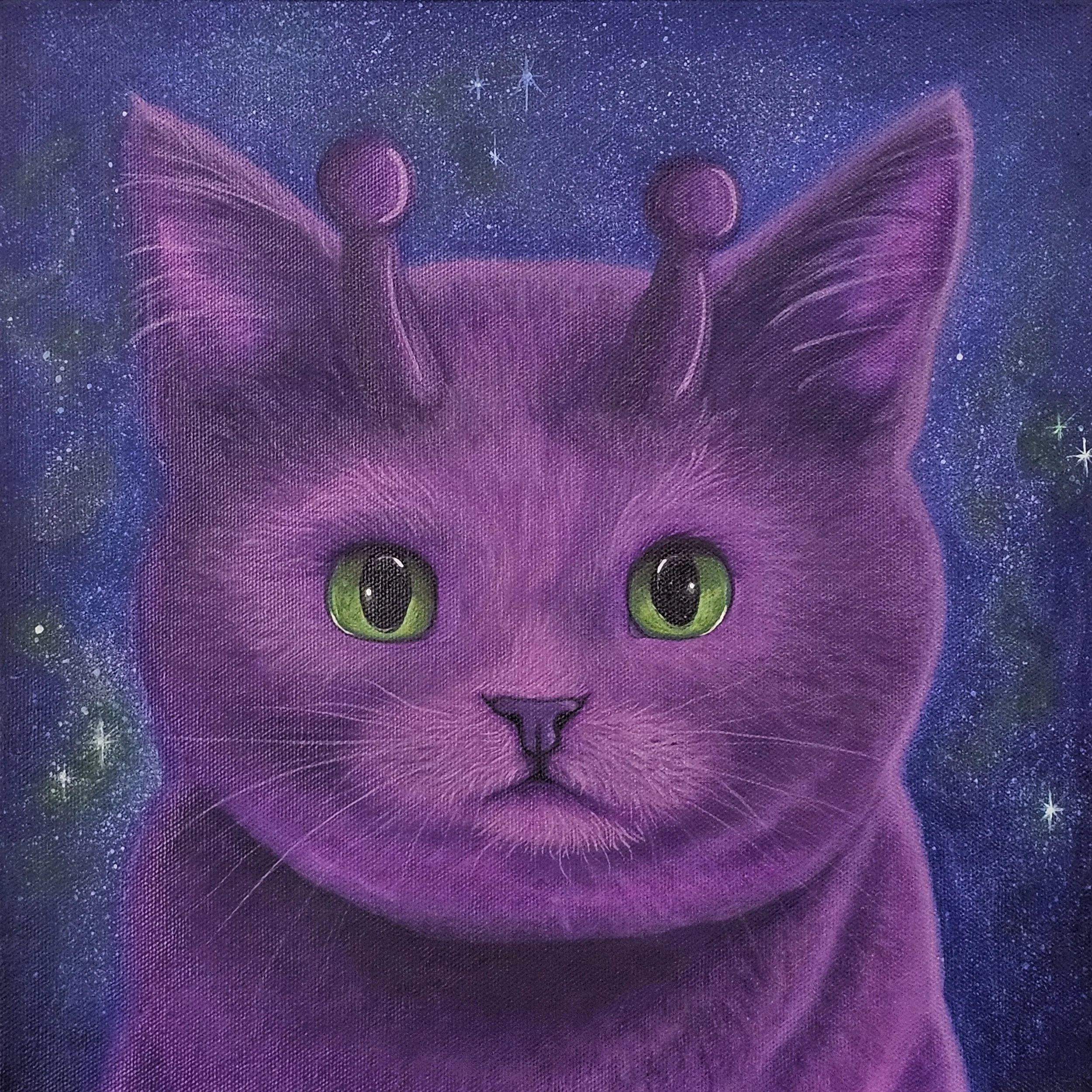 "I Want To Believe", Acrylic on Canvas, 12" x 12", framed