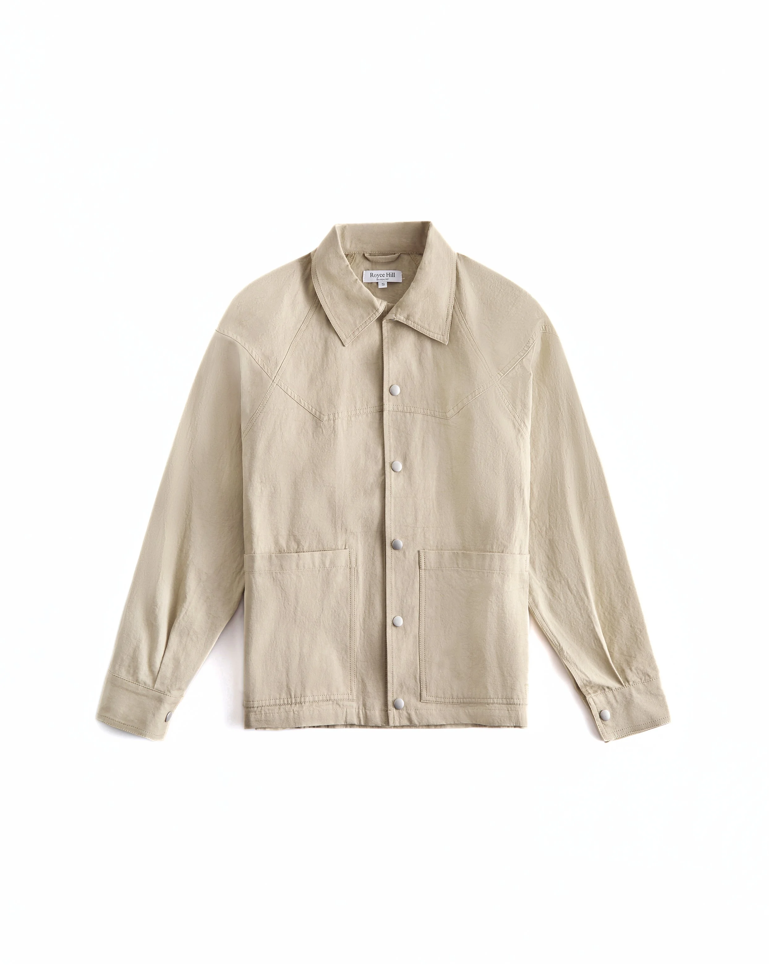 Khaki Paneled Snap Jacket.jpg