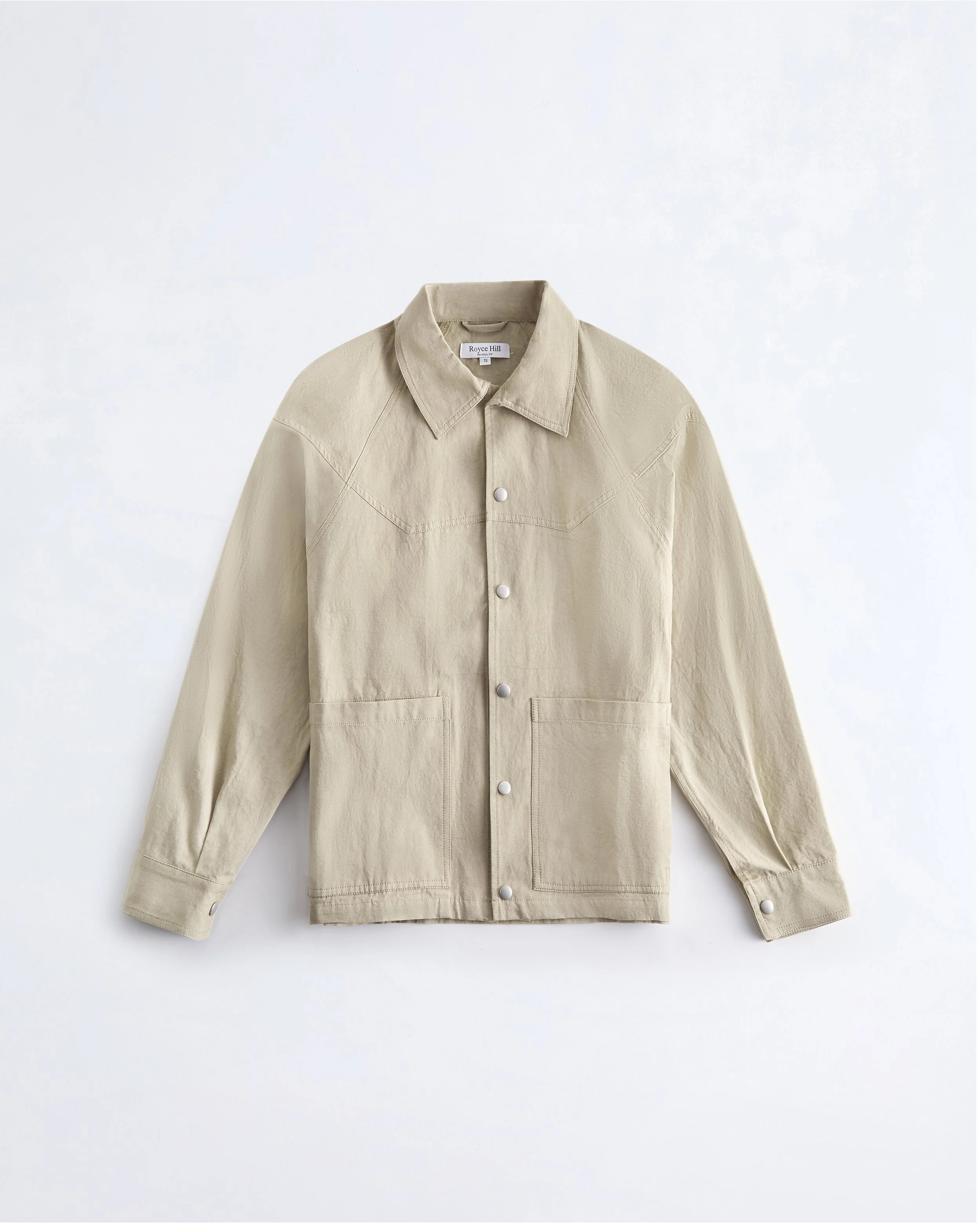 Paneled Snap Jacket (Light Khaki Cloth)