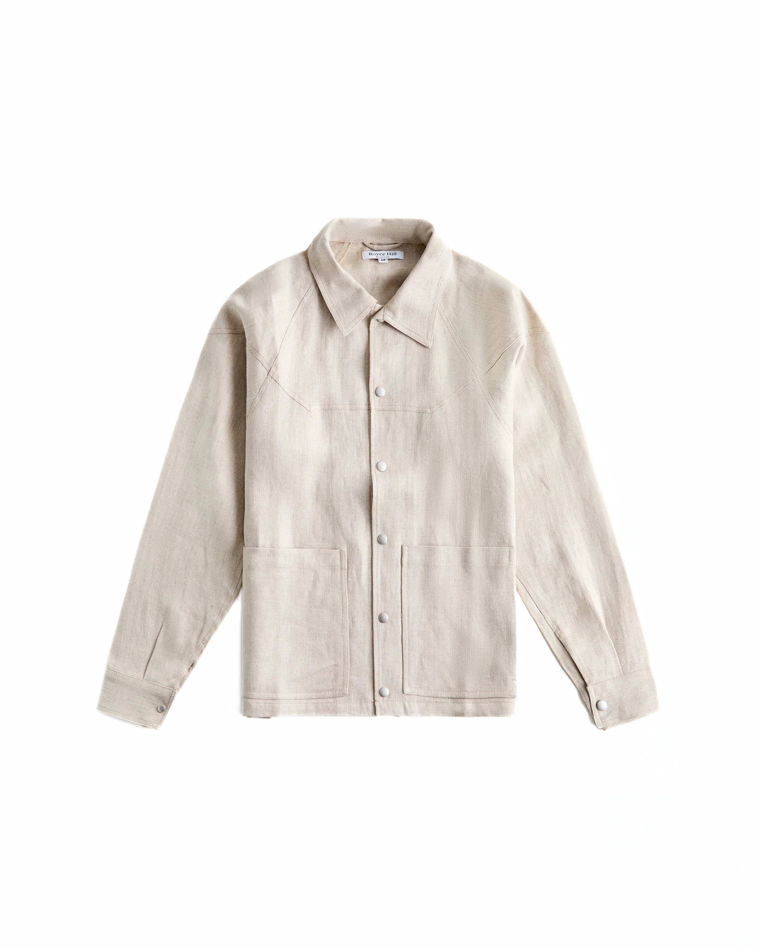 Natural Linen Paneled Snap Jacket.jpg
