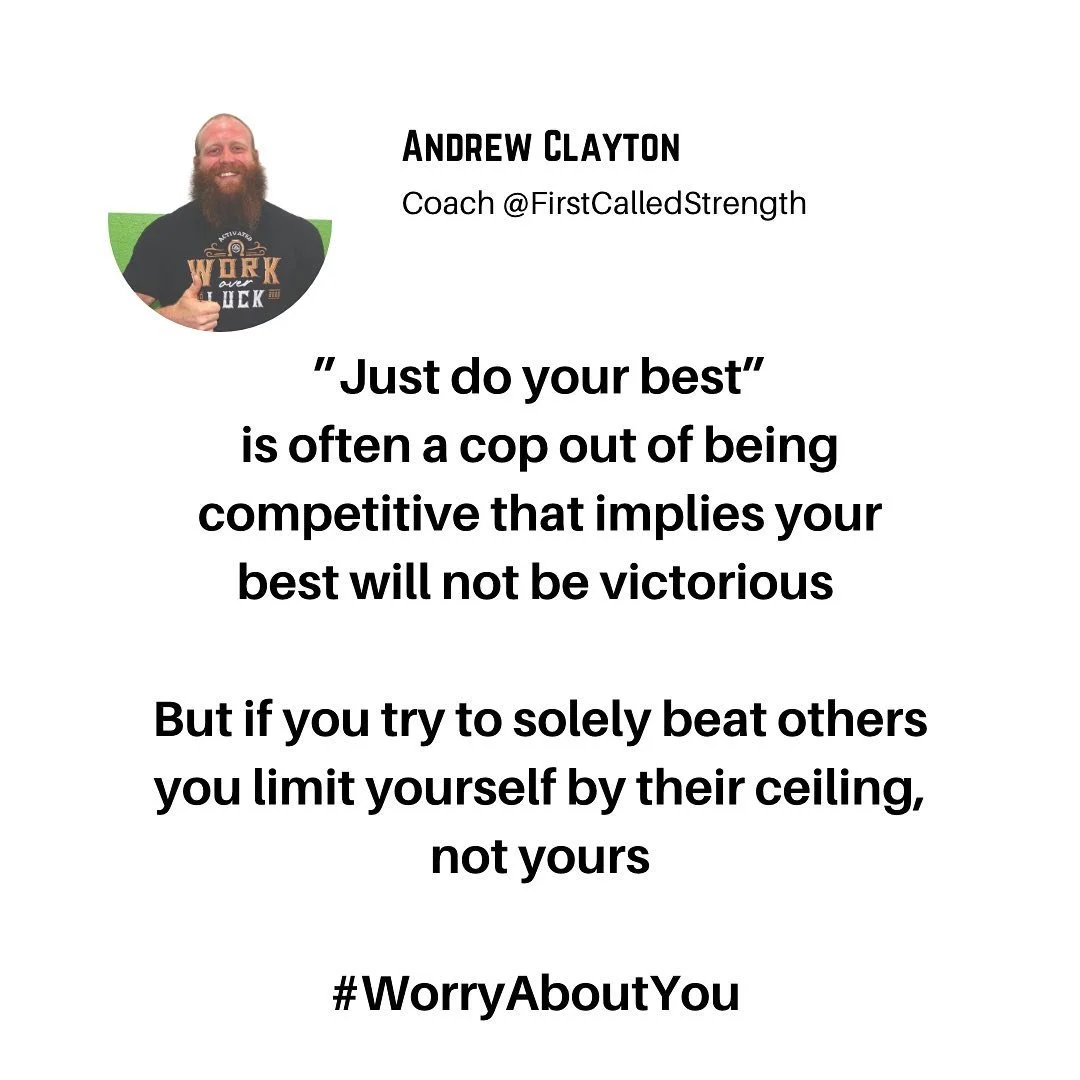 🔥 𝟏𝟎𝟎% 𝐄𝐟𝐟𝐨𝐫𝐭 ⁣⁣
⁣⁣
⁣⁣⁣
You are the only one that can find your limits. Why rely on others to create your ceiling? ⁣⁣
⁣⁣
Using competition as a measuring stick will get you far but not as far as using competition to bring out the best in yo