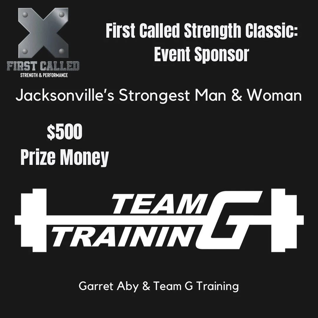 👏🏻 𝐄𝐕𝐄𝐍𝐓 𝐒𝐏𝐎𝐍𝐒𝐎𝐑⁣⁣
⁣⁣
For the first time ever in Florida Strongman, the First Called Strength Classic will be awarding Jacksonville&rsquo;s Strongest Man &amp; Woman to the highest placing open male and open female competitors native of