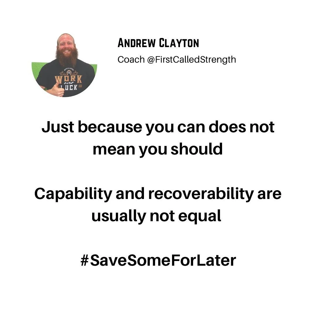 💰 𝐒𝐚𝐯𝐞 𝐬𝐨𝐦𝐞 ⁣
⁣
It can be all too easy to get caught up in the gym, hyped on pre-workout, vibin&rsquo; on good music with friends, and go for lifts that tank your recovery for the subsequent training sessions in the week. ⁣
⁣
Just because yo