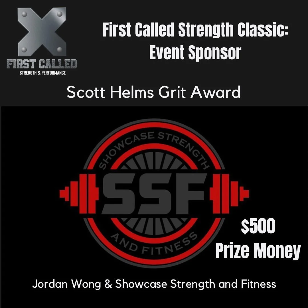 👏🏻 𝐄𝐕𝐄𝐍𝐓 𝐒𝐏𝐎𝐍𝐒𝐎𝐑⁣
⁣
The First Called Strength Classic will be recognizing one male and one female athlete to win the Scott Helms Grit Award. Each winner will receive a combined value of $250 between trophy and cash prize. ⁣
⁣
The sponso