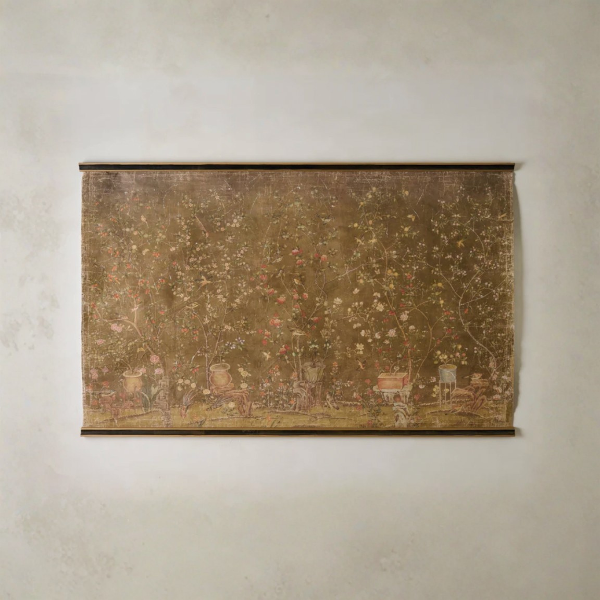 Oversized Scroll of Blooms Tapestry