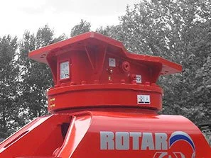 Up close image of the Rotar RG mounting bracket in red