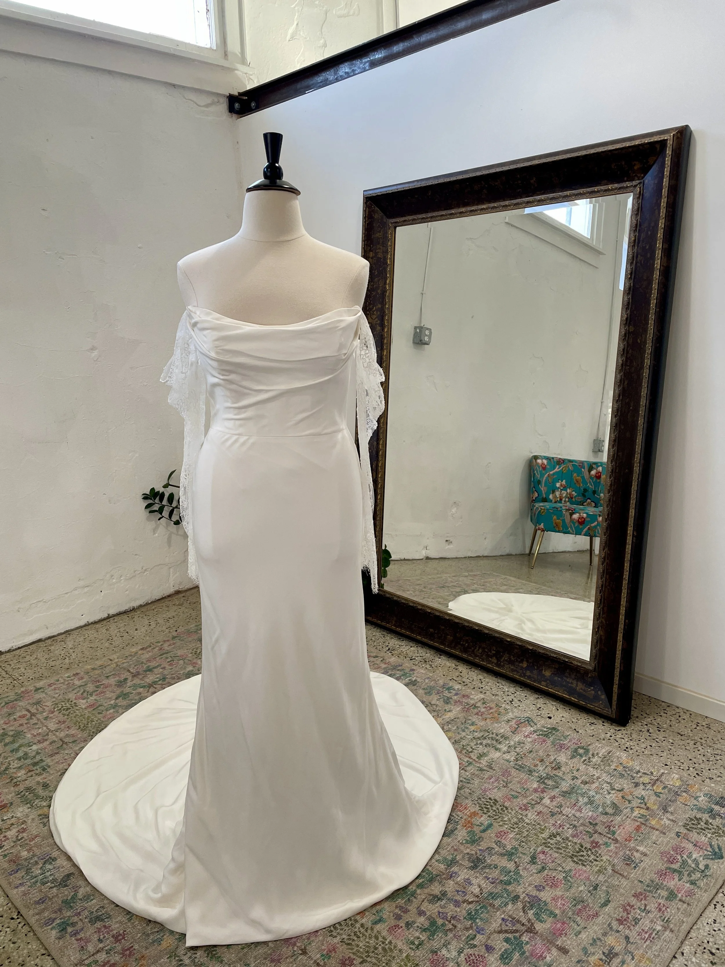 savannah miller | kelly with detachable sleeves and train