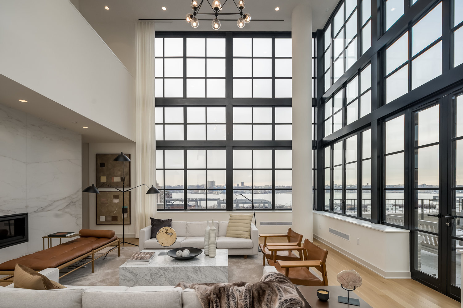 Architectural photography of a penthouse overlooking the Hudson River