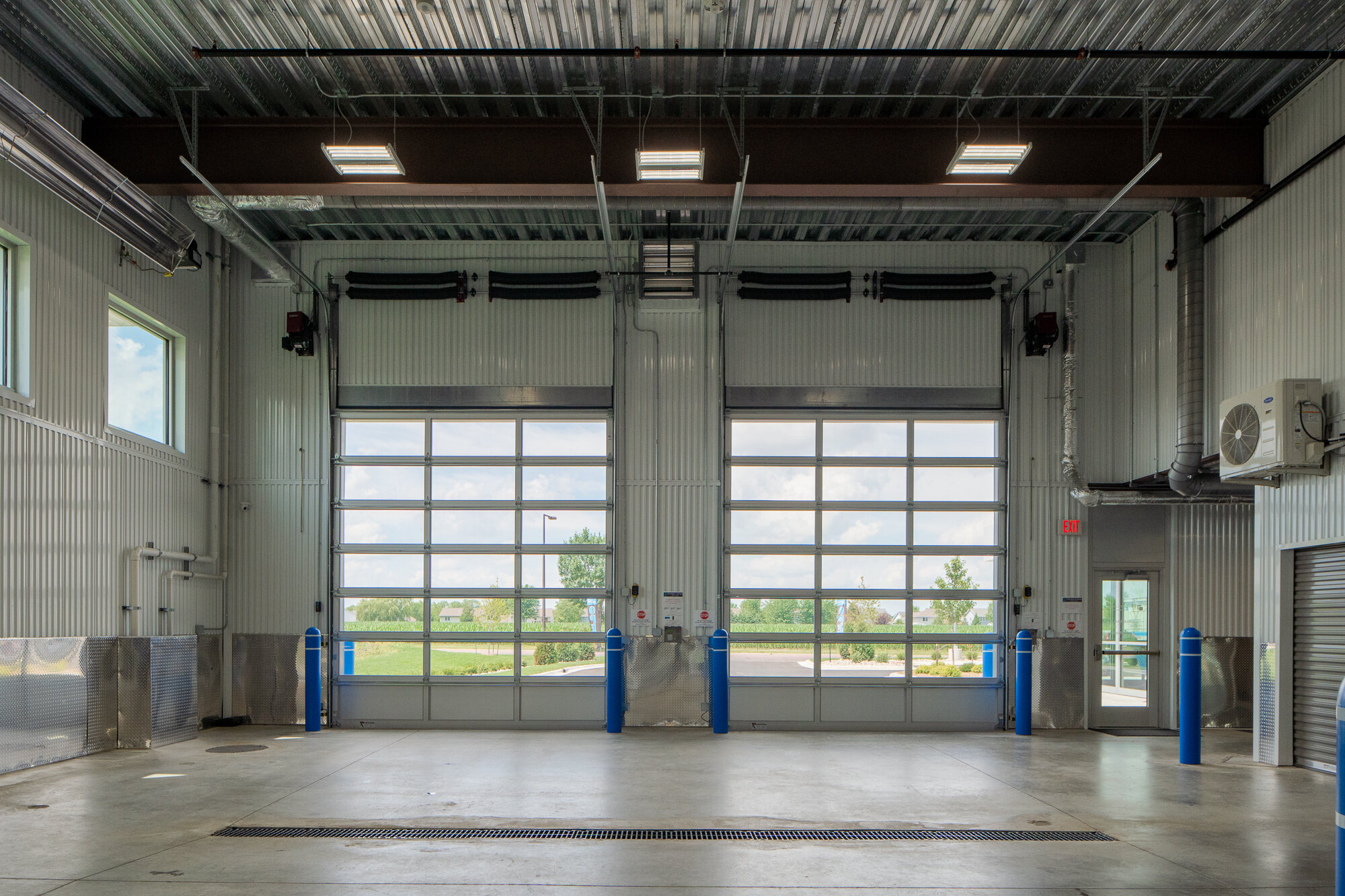 Indoor loading area at this architecturally designed storage facility