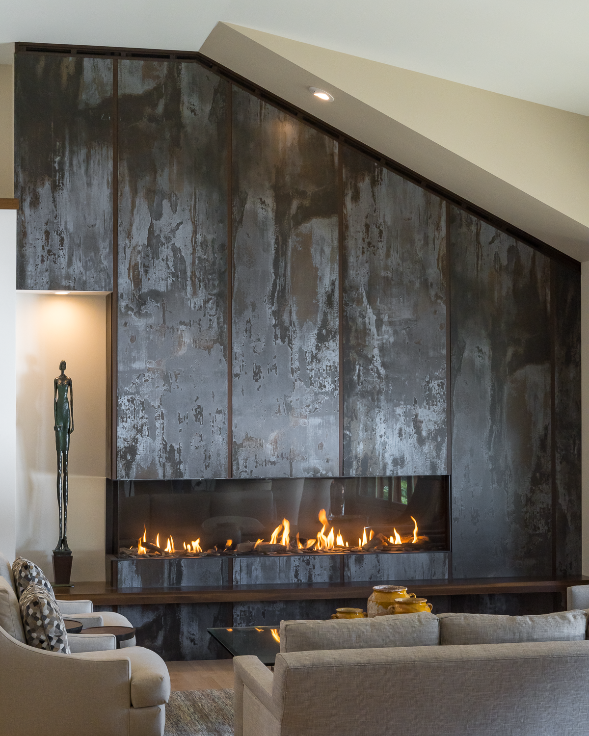 Custom fireplace surround surface in Excelsior Minnesota