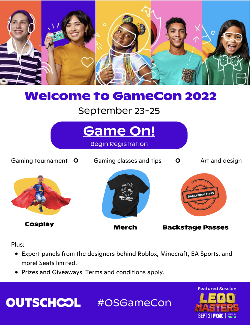 GameCon 2022 program cover with gaming, art, design, and featured sessions