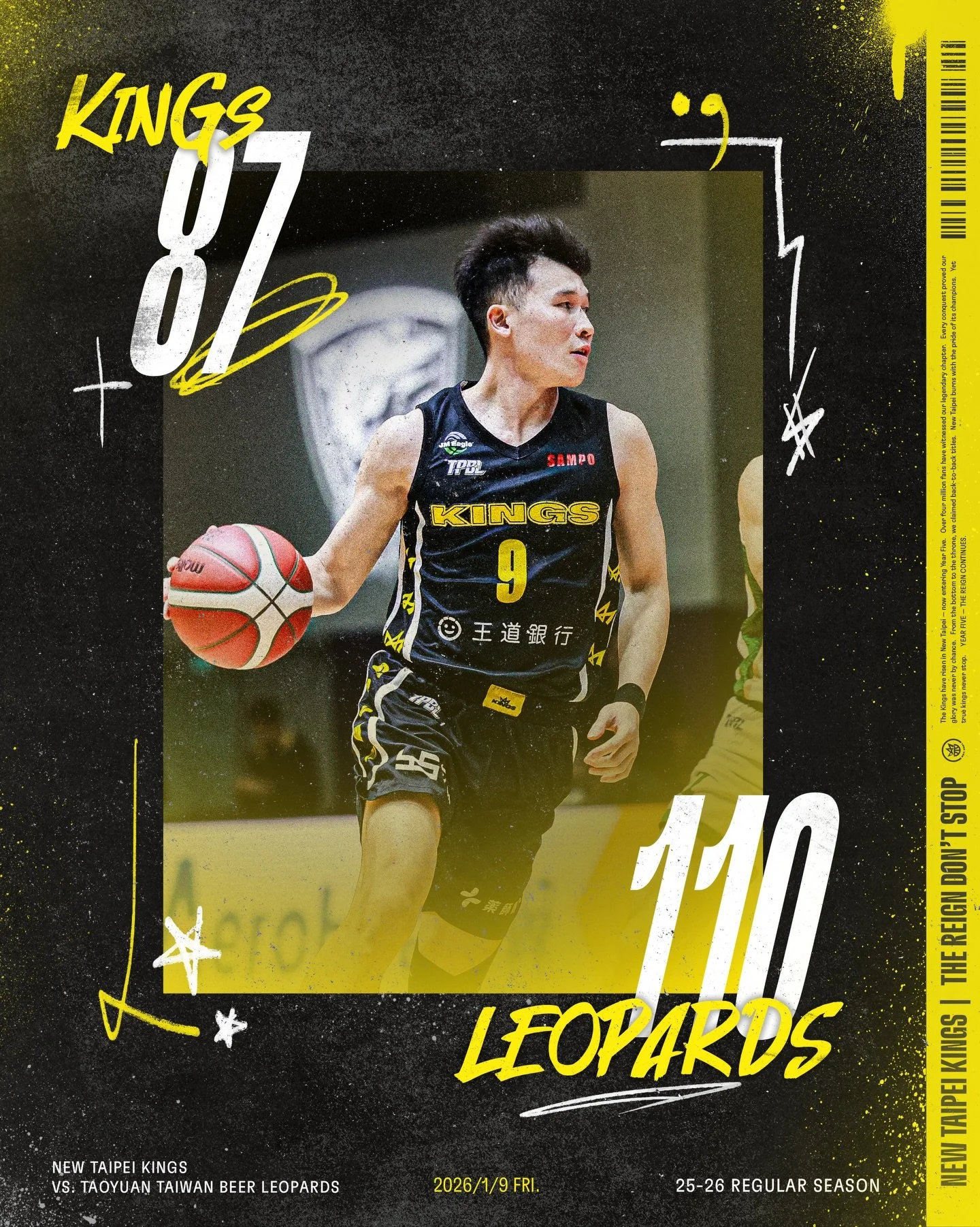 𝑭𝒊𝒏𝒂𝒍 👑

Let&rsquo;s Go Kings 💪

#NewTaipeiKings
#CrownTheCity
#TheReignDontStop