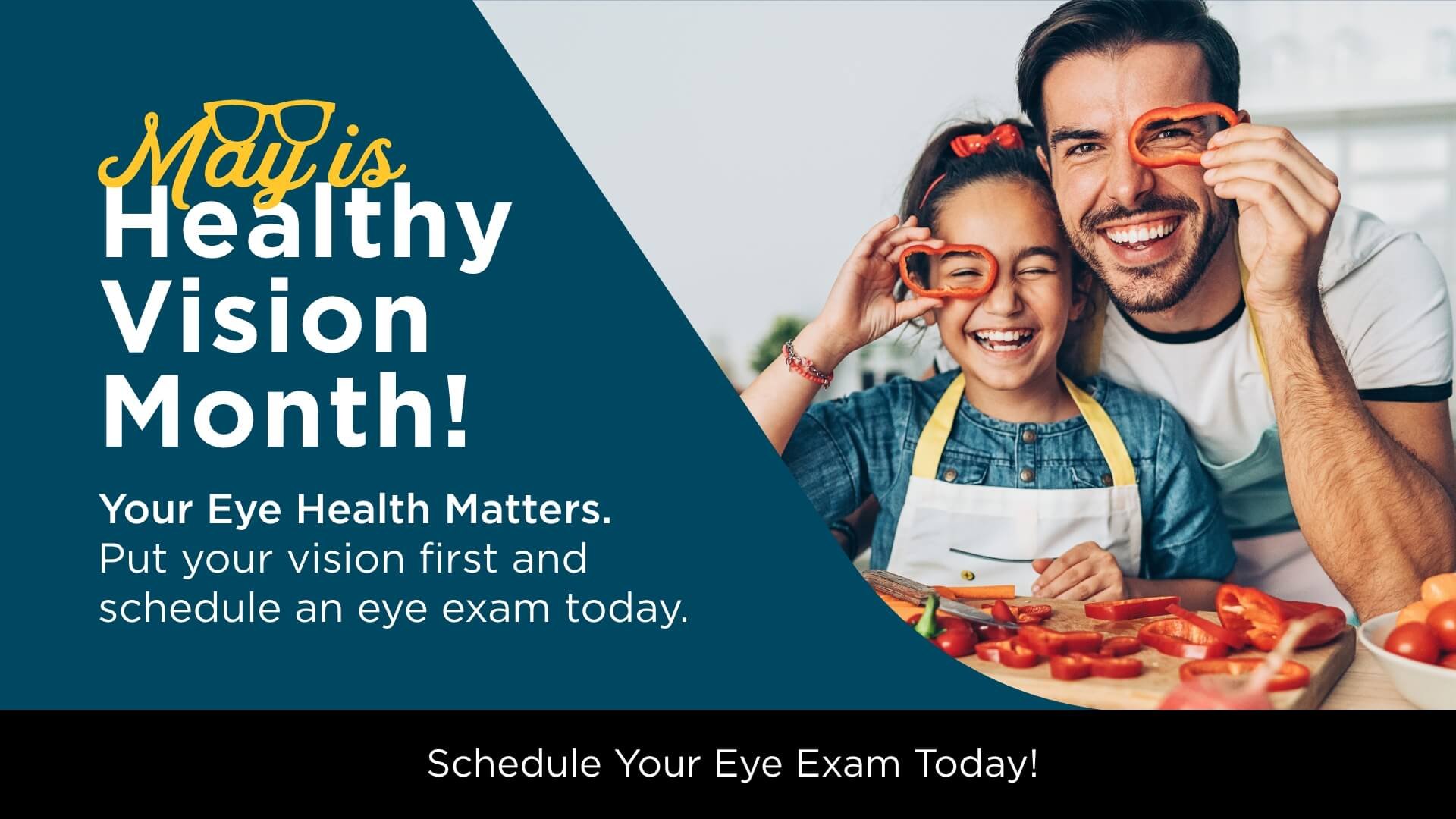 May is Healthy Vision Month! 

Experiencing vision loss can have a major impact on all aspects of life. Having a visual impairment can create challenges in performing everyday tasks. 

Call us today at 604-274-2020 to book an appointment for yourself