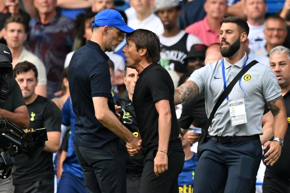 Chelsea manager Thomas Tuchel and Spurs manager Antonio Conte get feisty after a thrilling 2-2 draw (Copy)