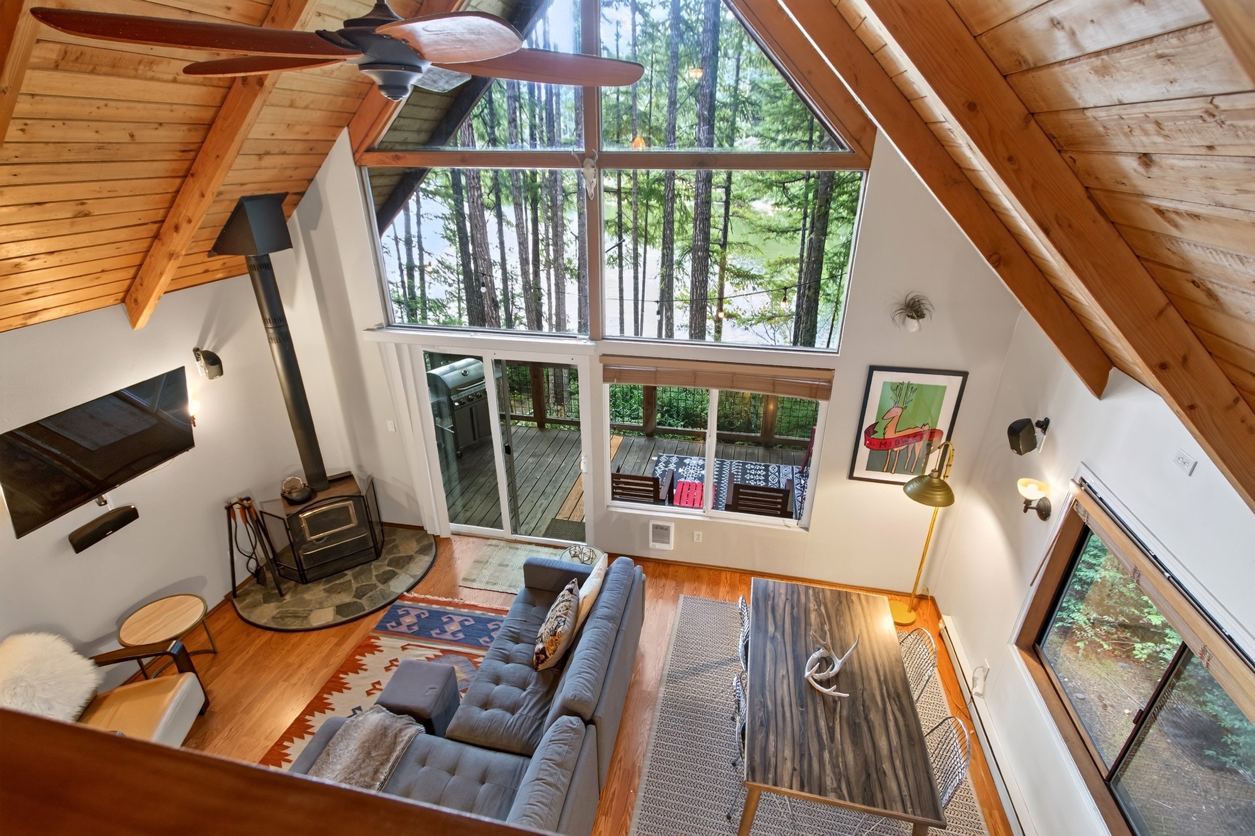 Open large bedroom above is versatile space- extra sleeping areas, game area, office or whatever you can dream up