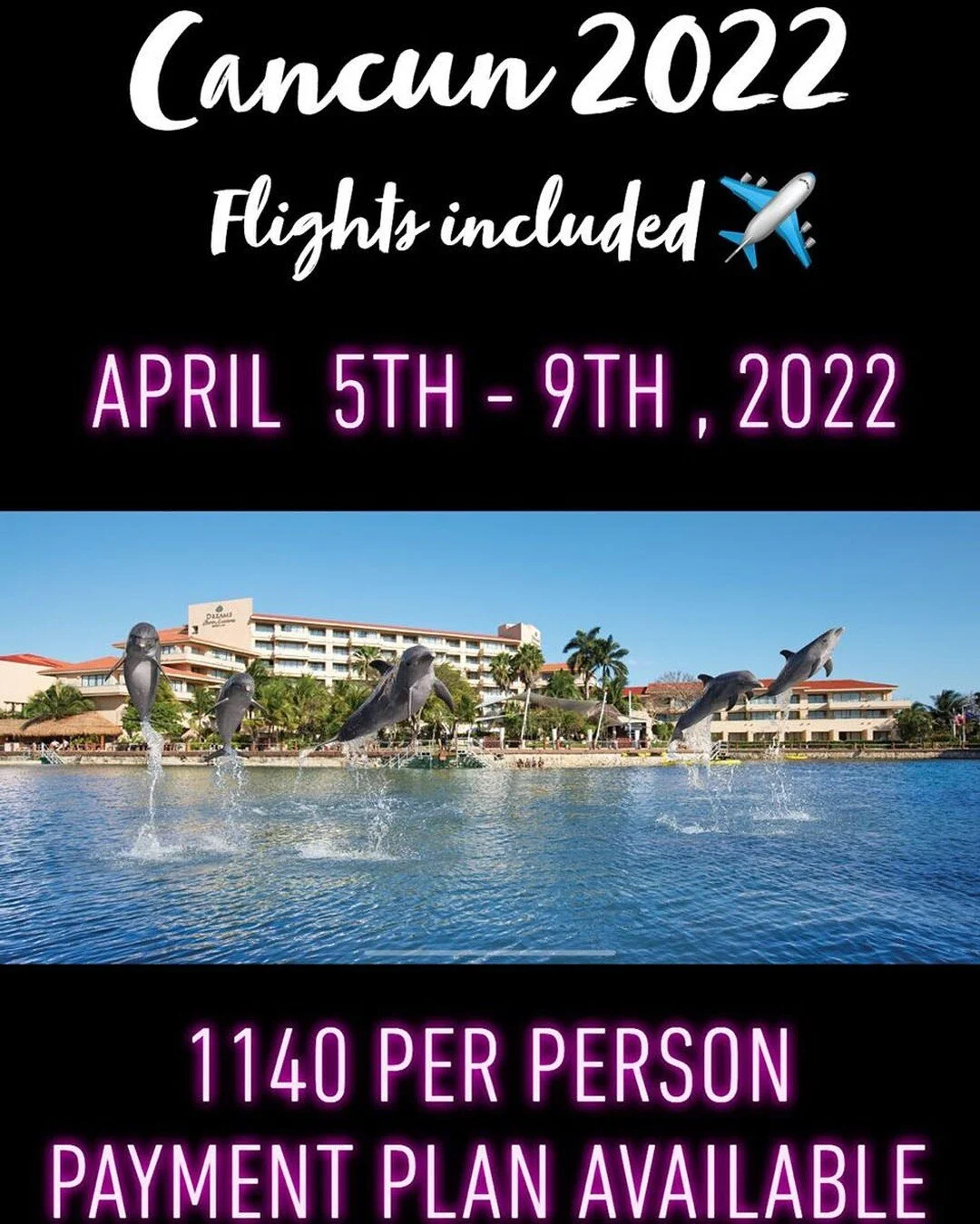 🚨Cancun is Back This Spring 🚨
$1,140 per person
✈️(Flights from Chicago)

BAECATION (2 Couples)
Girl Trip
Guys Trip
Friends Trip

**Payment plan available **$325 down pp due now!!

Flights ARE included 

This package includes:

🚨Cancun Mexico,🚨
A