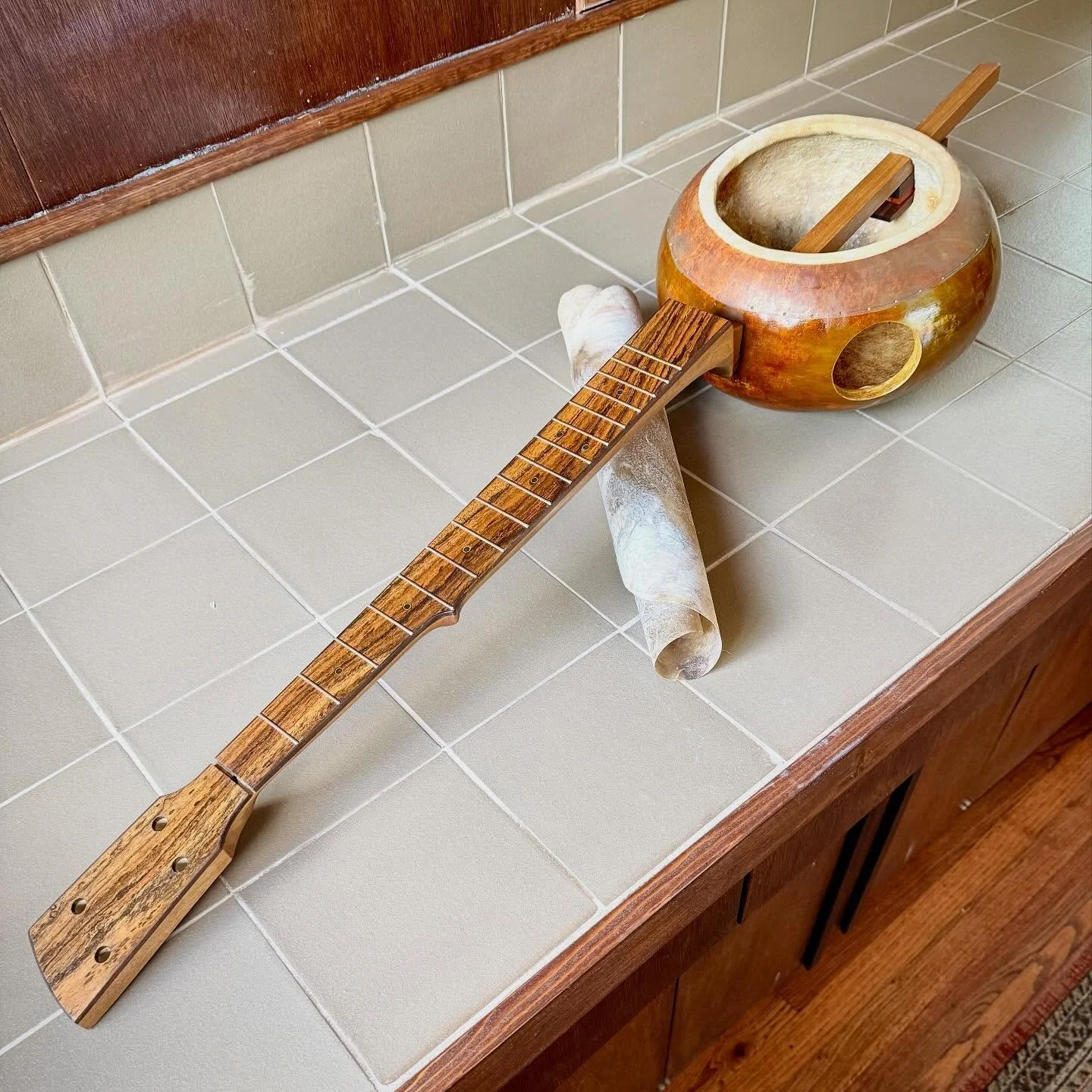Currently in the works. Frets, and a 25.5 inch scale. I&rsquo;m pretty excited about this one so far.