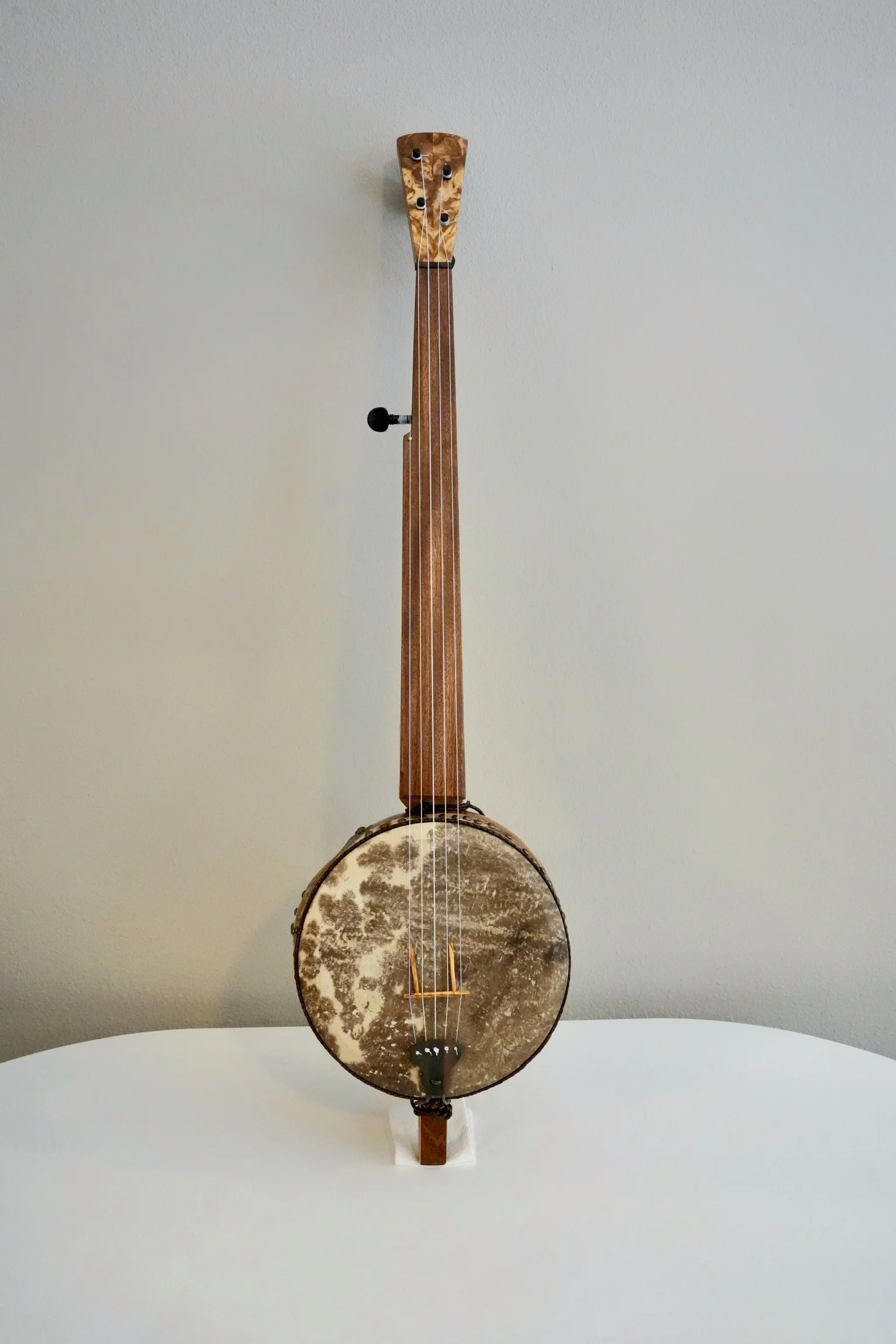 Fretless Sapele Gourd Banjo #4