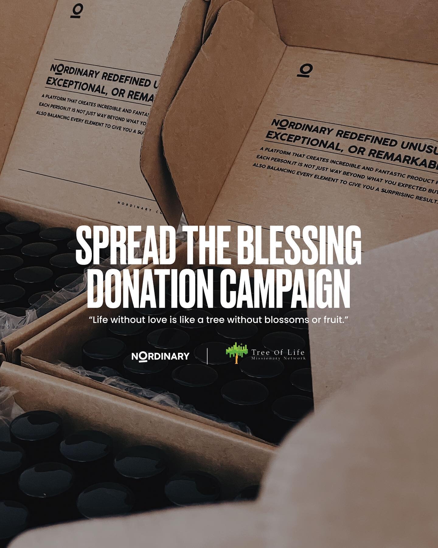 Spread the blessing
 / Your love is nordinary

Donation campaign:
God help us to connect your blessing with its intended purpose. Your blessing in our lives, your salvation in our lives, your goodness in our lives. Alll the resources you&rsquo;ve giv