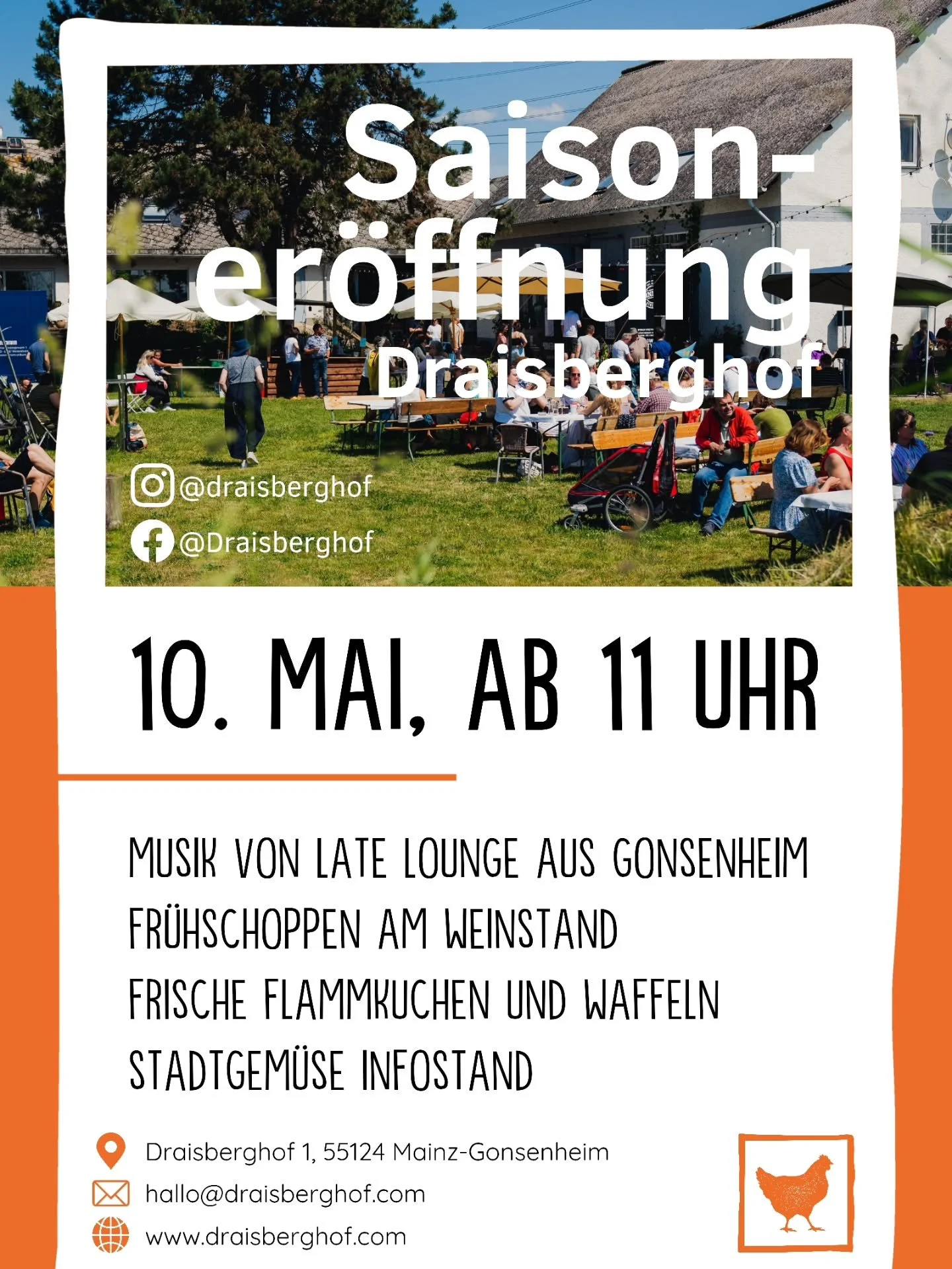 SAISONER&Ouml;FFNUNG // Mit dem 10. Mai beginnt die neue Saison auf dem Draisberghof - wie immer ein Grund zu feiern! Die erste Veranstaltung im Jahr markiert traditionell auch den Start f&uuml;r die Stadtgem&uuml;se-G&auml;rtner*innen, die an diesem