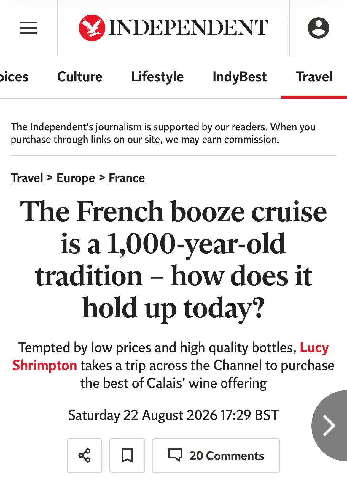 William, wine, &amp; why in 1066 he really should have gone from Calais THE INDEPENDENT