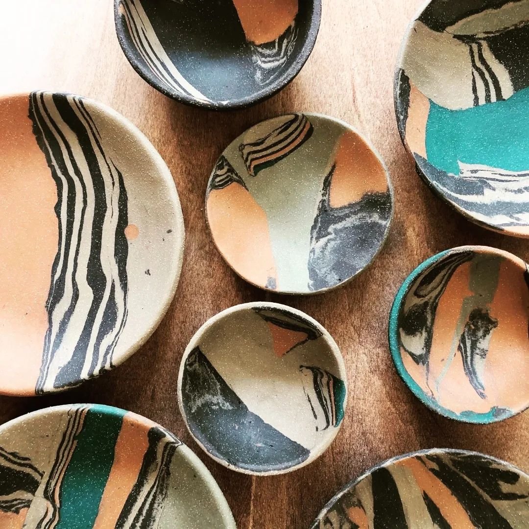 Nerikomi is the Japanese method of stacking, slicing, and combining different coloured clays to create beautiful patterns. Join guest potter Lara Hailey @larahailey_ on the 1 June to roll out slabs to make your own small plates, bowls, and coasters. 