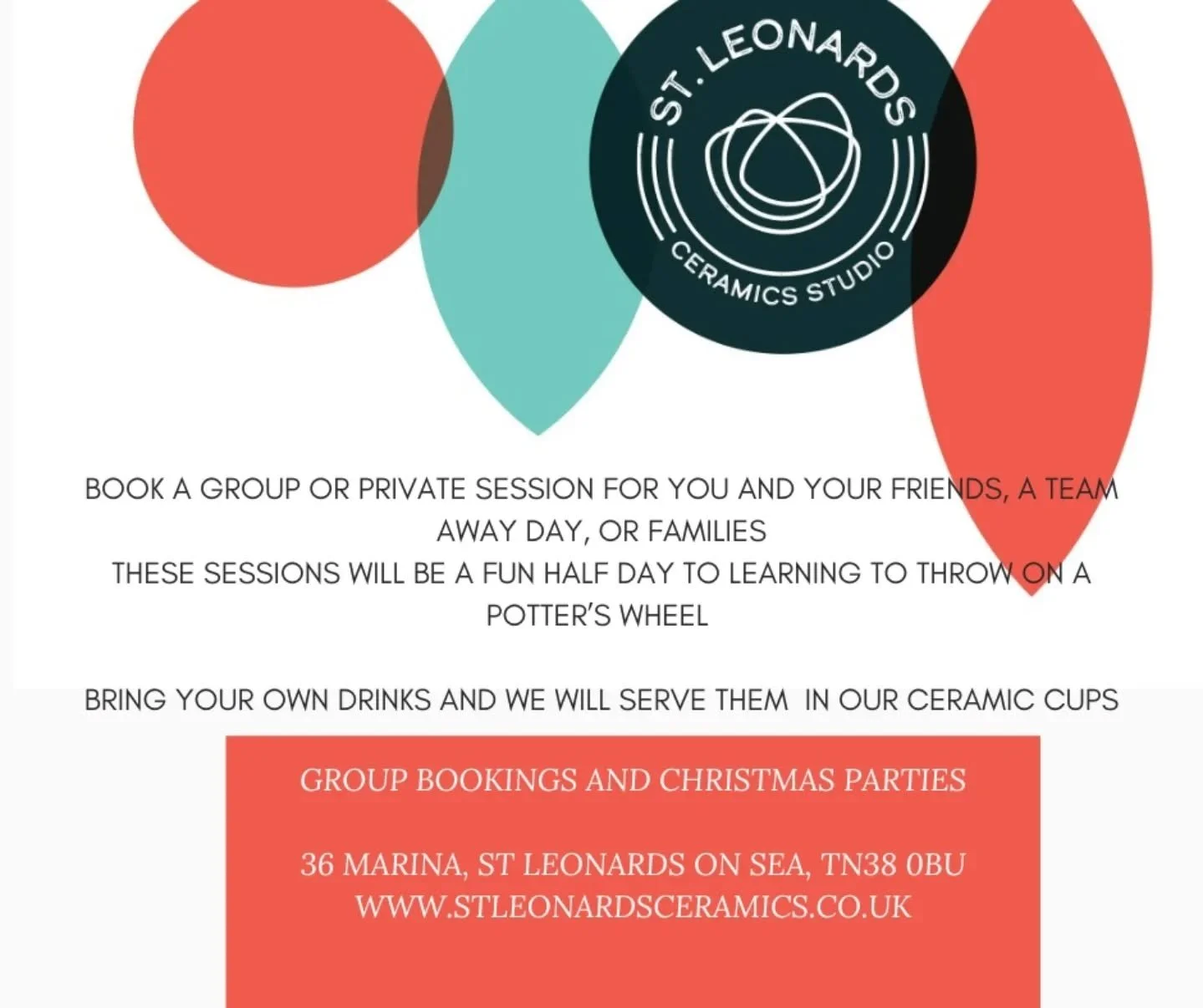 Book your staff Christmas Party, group party, or gift a 1 to 1 private session this holiday season. 
Email us through the website contact page or email info@stleonardsceramics.co.uk for a customised price. 
#stleonardsceramics