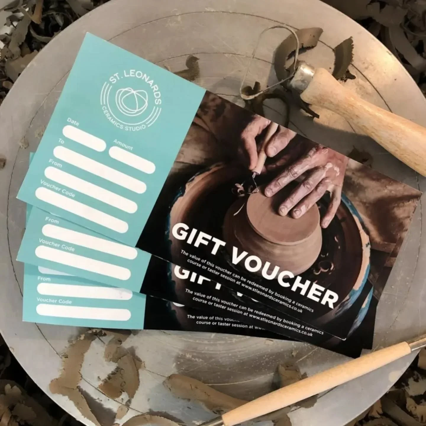 Looking for that perfect gift for a first time or experienced potter while also supporting a local business. 
Gift vouchers can be used for any of our courses, workshops or tasters sessions. 
How about a embroidered apron too? 

Stop by this weekend 