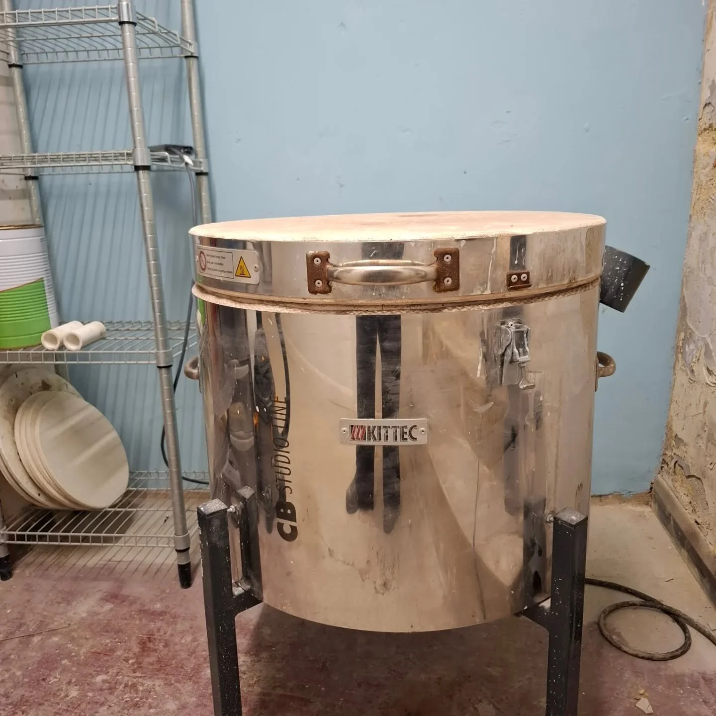 Say hello to our new addition. It was my first kiln in my own studio. 
It needs a name- so give me some shout outs of what to call it. 
Our other kilns are named, Bob, Sue (after my parents) and when the 3rd kiln came it was suggested I name it Rita.
