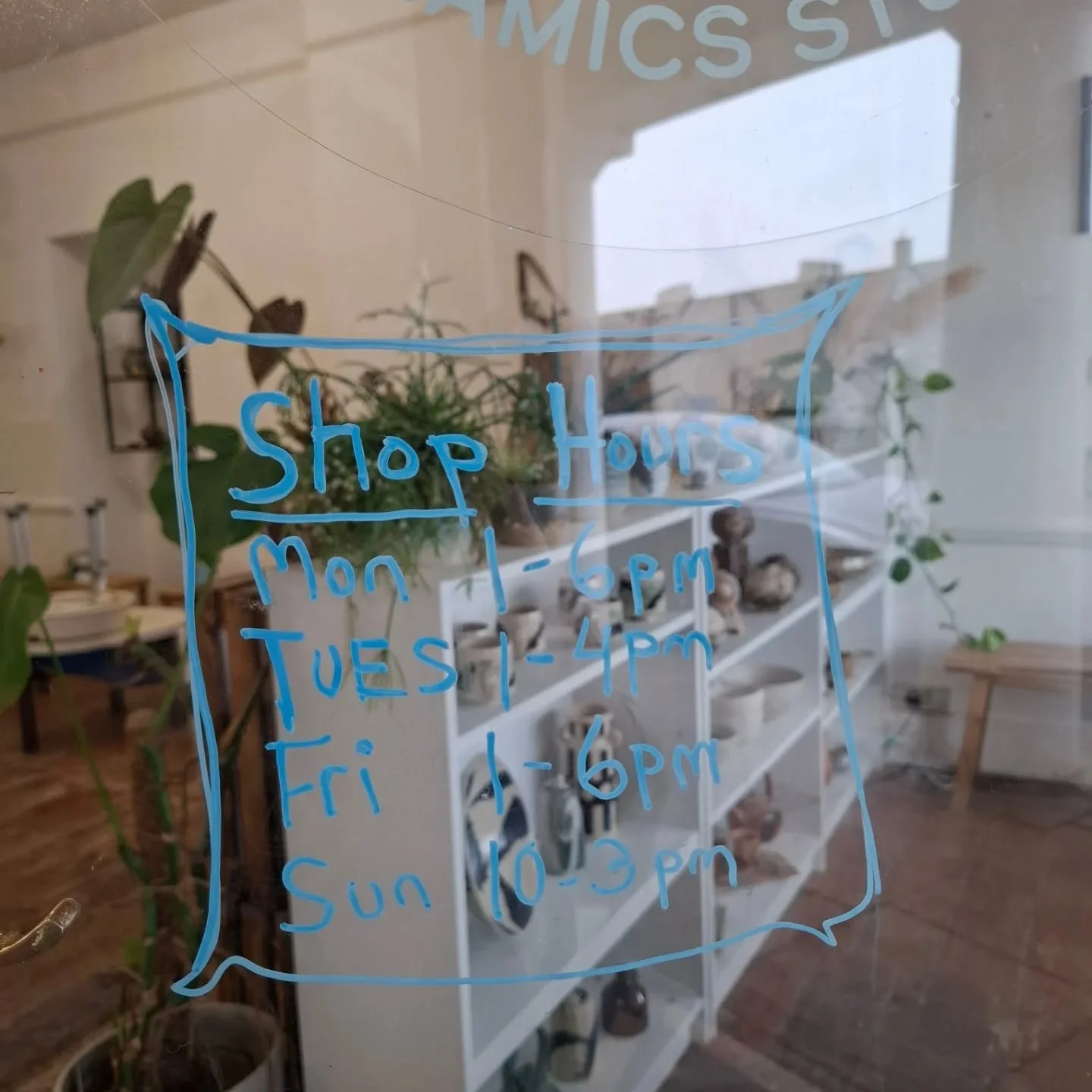 Shop hours
If you have always wanted to visit us or peering through the window looking to buy handmade ceramics from our teachers, students and members- we now have official opening hours: 
Monday 1-6pm
Tues 1-4pm
Friday 1-6pm
Sunday 10-3

Please vis