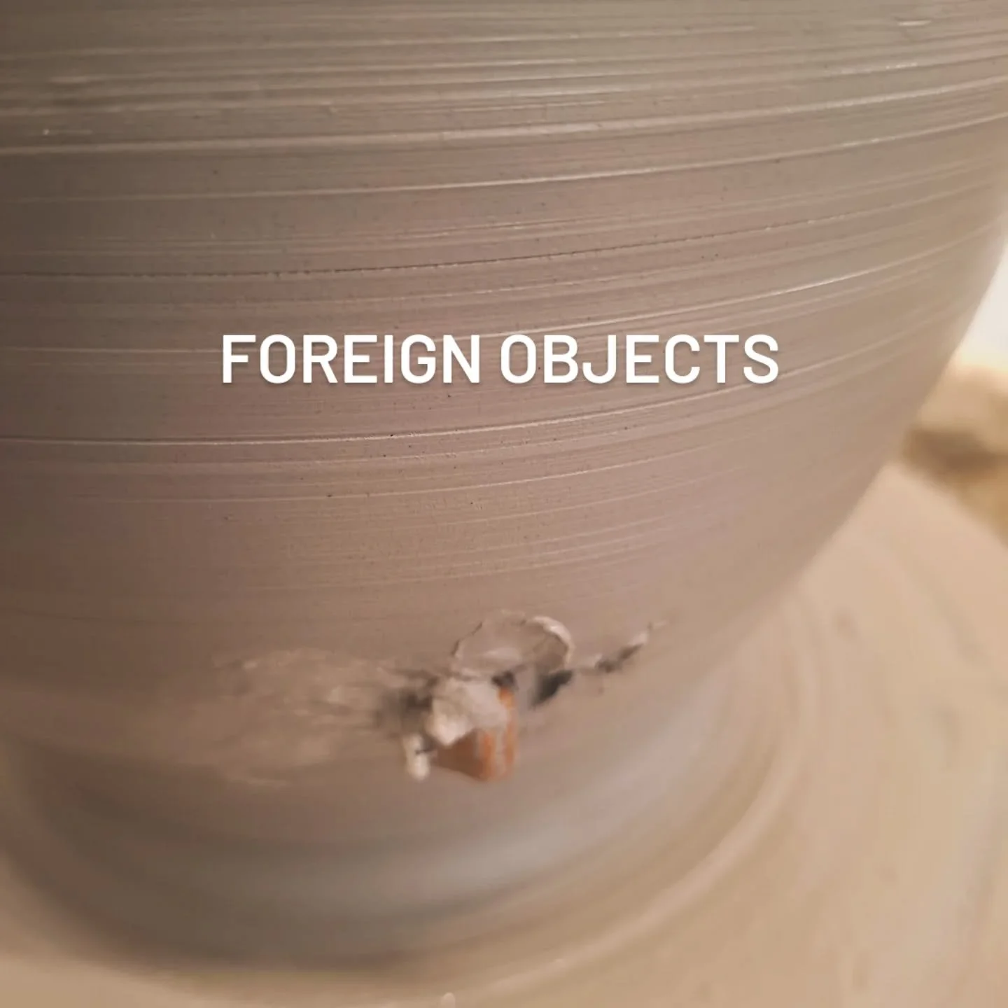 Foreign objects in the clay reclaim is a big problem. 
While doing a demo today,  pieces of wood, plastic, a bag tie and a pebble were found in the reclaim clay. 
Not only does this destroy the person's work, pebbles can cause a serious explosion in 