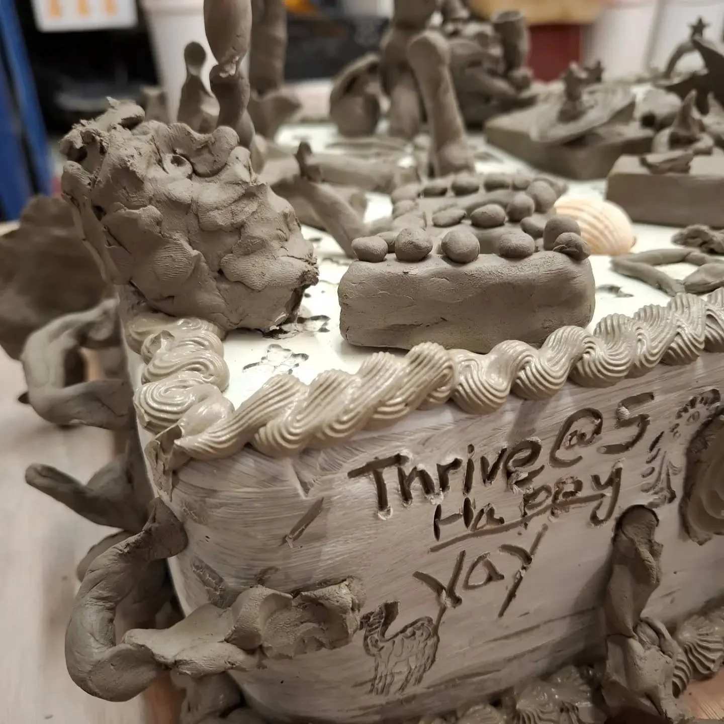 We had a great party last night. 
Today the sale continues along with demonstrations, have a go on the wheel, and continue to make our ceramic cake and chance to win a &pound;55 gift voucher. 

#stleonardsceramics