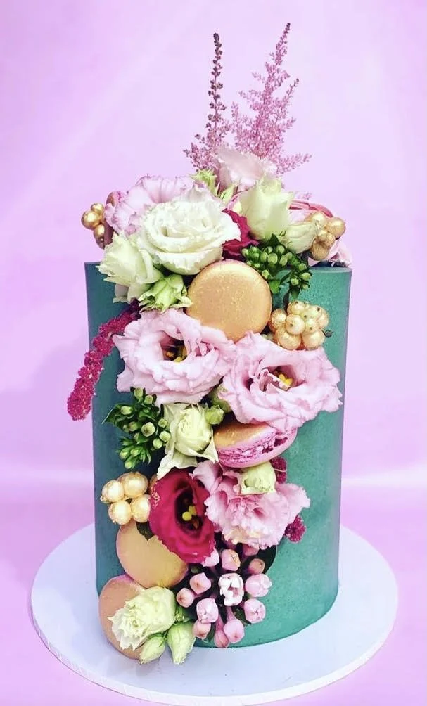 green pink gold floral flowers cake.jpg