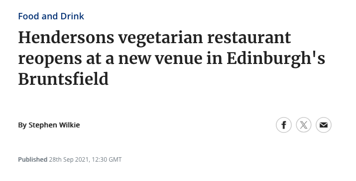 Hendersons vegetarian restaurant reopens at new venie in Edinburgh’s Bruntsfield