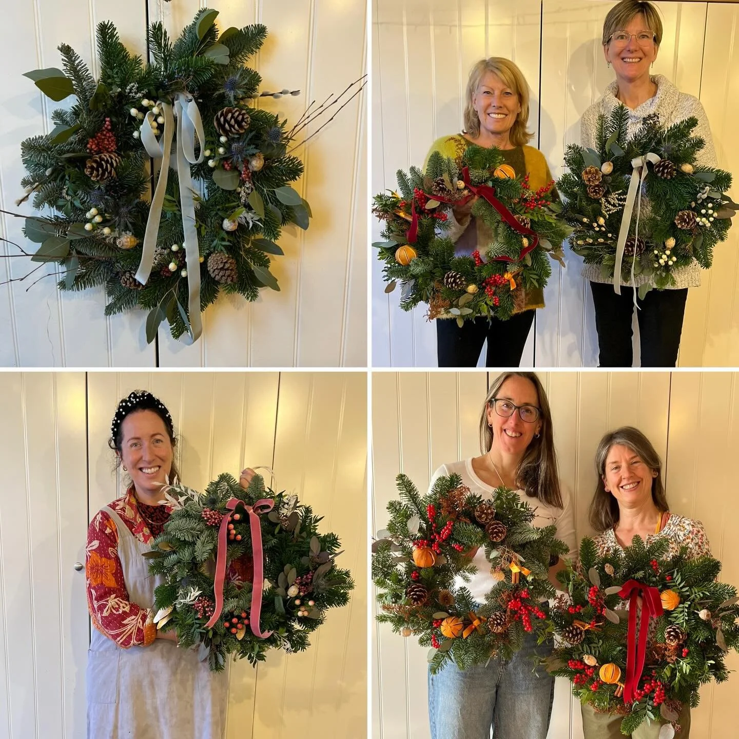 The Christmas wreathing season is well underway. Yesterday, it was great to meet new and existing workshop participants @bathsoftcheese. Here are just a few of their stunning creations!