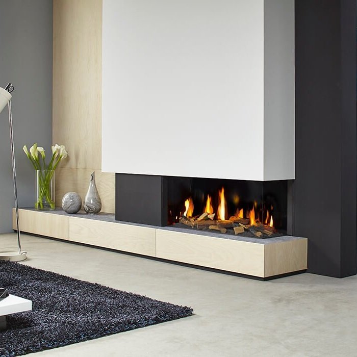 Dru Metro 100XT/2 Echo Wave 2 Sided Gas Fire 2 with Room Divider