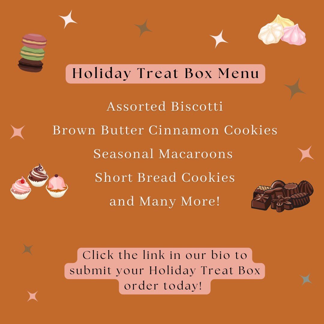 Here is a first sneak peek into the tasty desserts in our Holiday Treat Boxes! We are packing these goodies with delicious seasonal flavors like cinnamon, cranberry, and pumpkin! Stay tuned because more is to come! 
#holiday #treatyoself #atlanta #ho